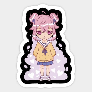 Pink haired anime girl Sticker